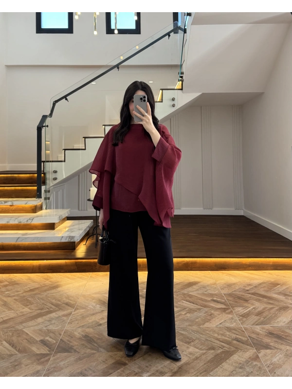 SİYAH TENSEL PANTOLON -0858