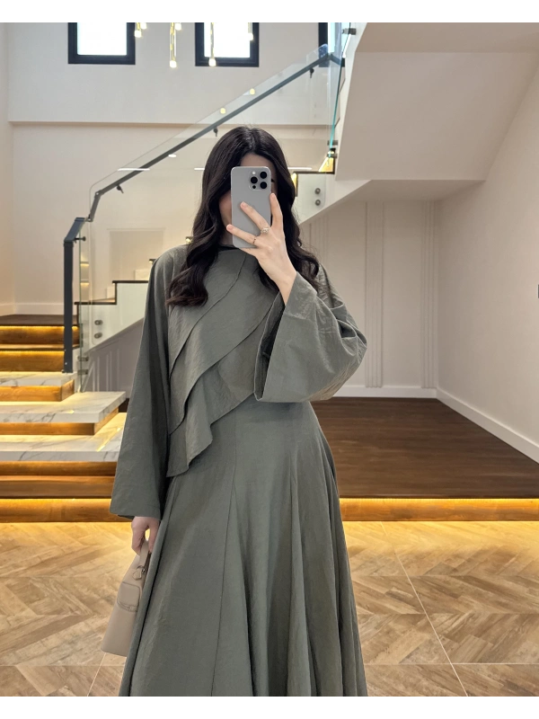 HAKİ ÖNÜ VOLANLI GÖMLEK-262016