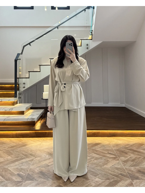 TAŞ VATKALI ASİMETRİK CEKETLİ TAKIM-60609