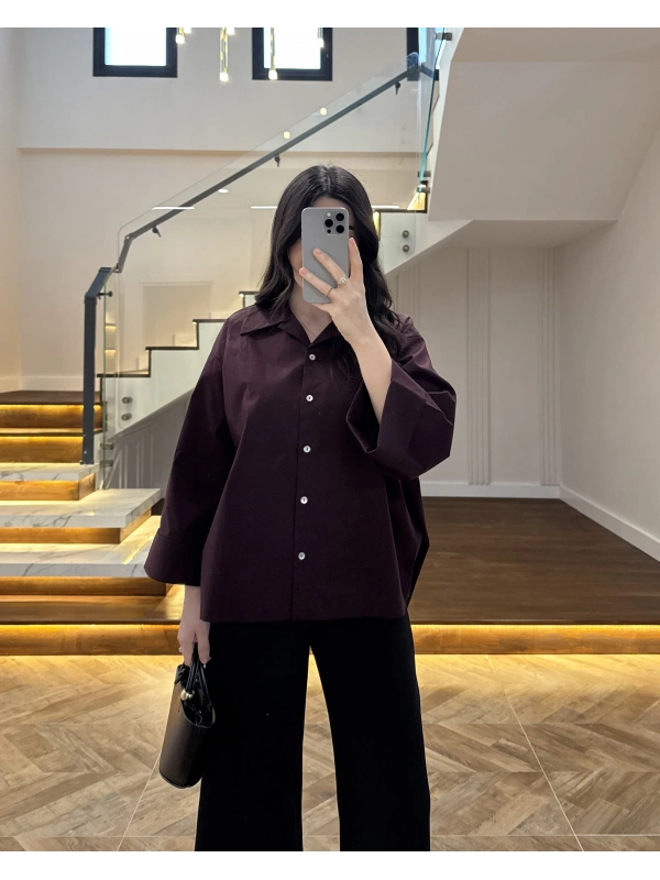 MÜRDÜM OVERSİZE DUBLE KOL GÖMLEK-5411