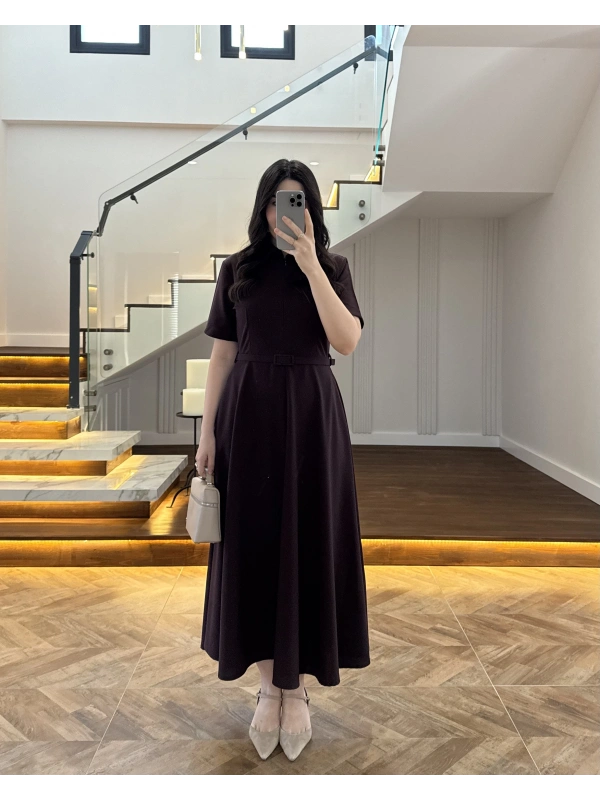 MÜRDÜM ÖNÜ FERMUARLI ELBİSE -2341