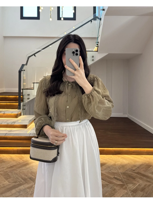 ÇAĞLA DANTEL YAKA GÖMLEK -2223