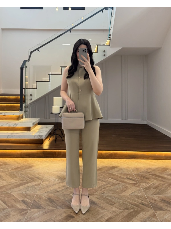 MİNT VOLANLI YELEKLİ TAKIM-8906