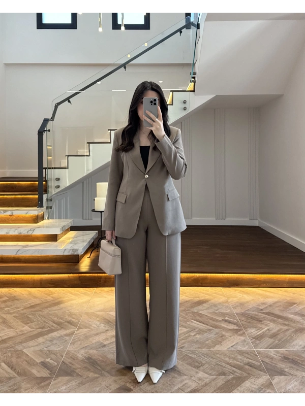 HAKİ GOLD DÜĞMELİ CEKET TAKIM-9031