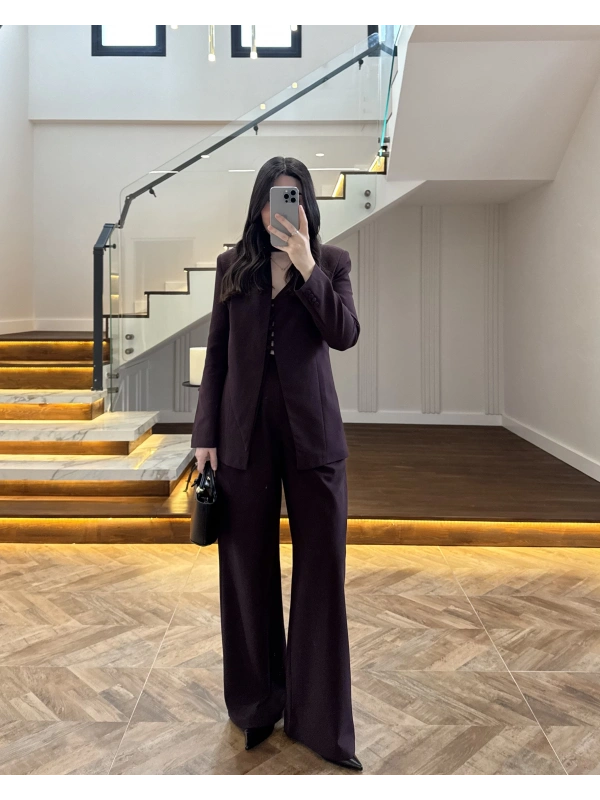 MÜRDÜM FULAR DETAY VATKALI CEKET TAKIM-9046