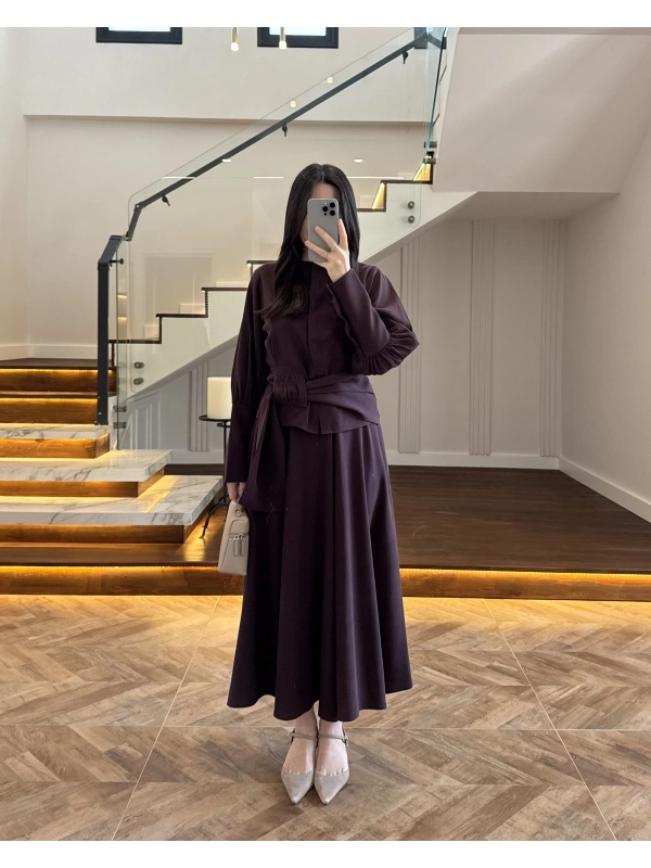 MÜRDÜM PAPYONLU ETEK TAKIM -9036