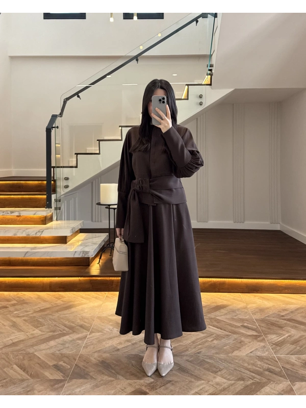 KAHVE PAPYONLU ETEK TAKIM -9036