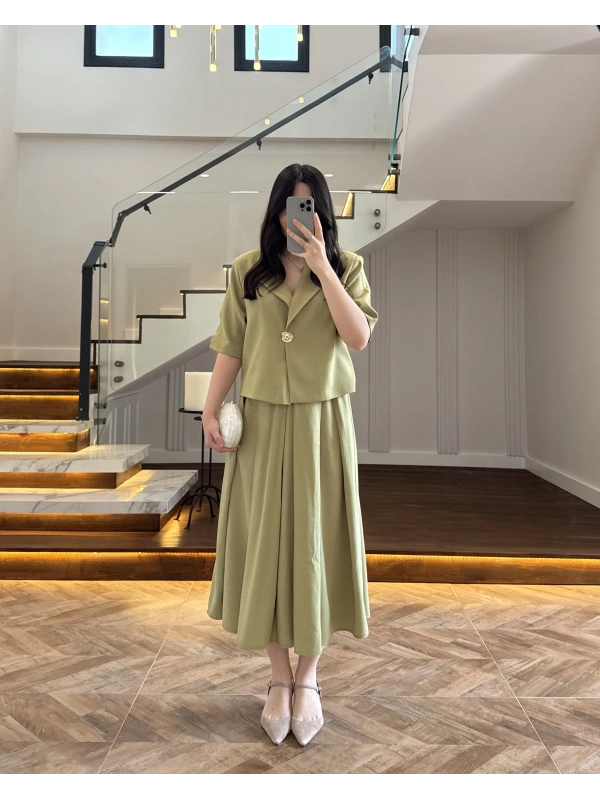 YEŞİL CEKET ETEK TAKIM -9510