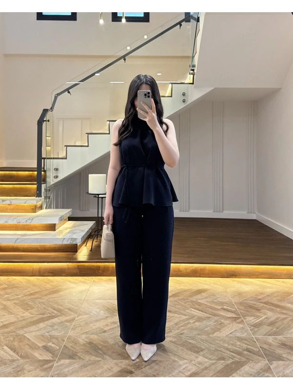 LACİVERT BAĞLAMA DETAY TAKIM -8920