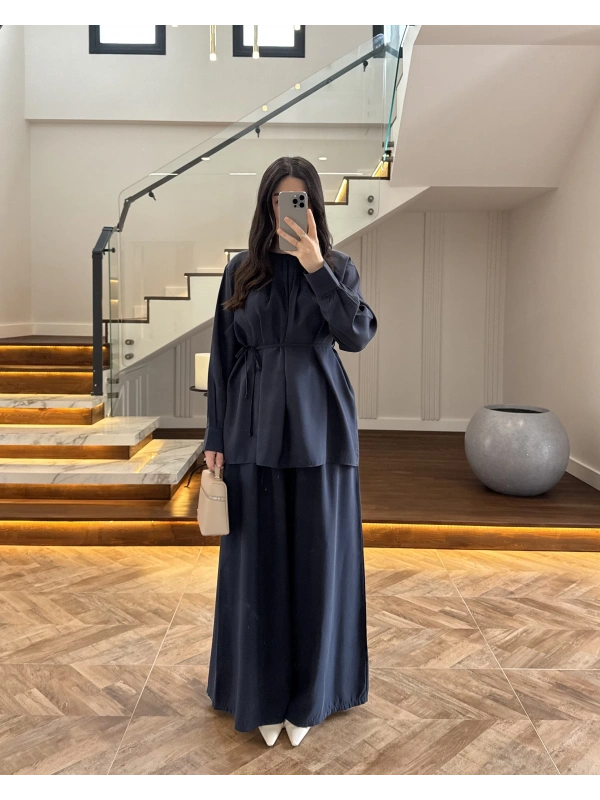 LACİVERT PİLELİ MODAL TAKIM-9093
