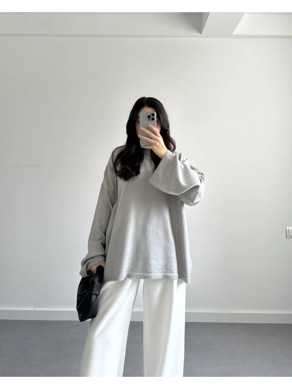 AÇIK GRİ PİNTEREST KAZAK