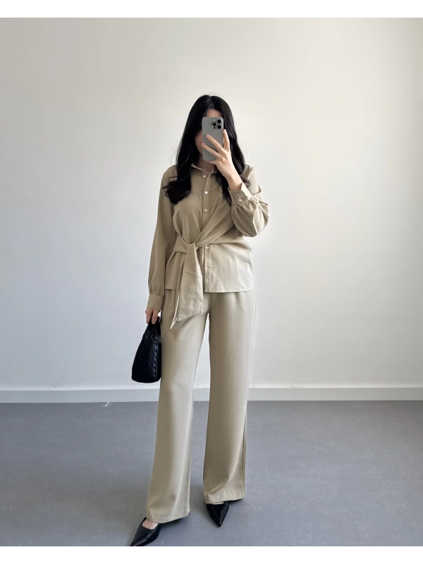 AÇIK VİZON ÖNÜ BAĞLAMA DETAYLI TAKIM