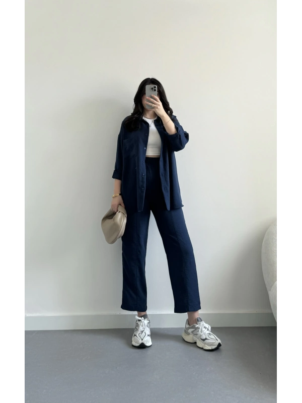 Aerobin keten lacivert kumaş takım