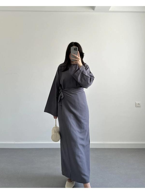 Antrasit Bağlamalı Etek Takım