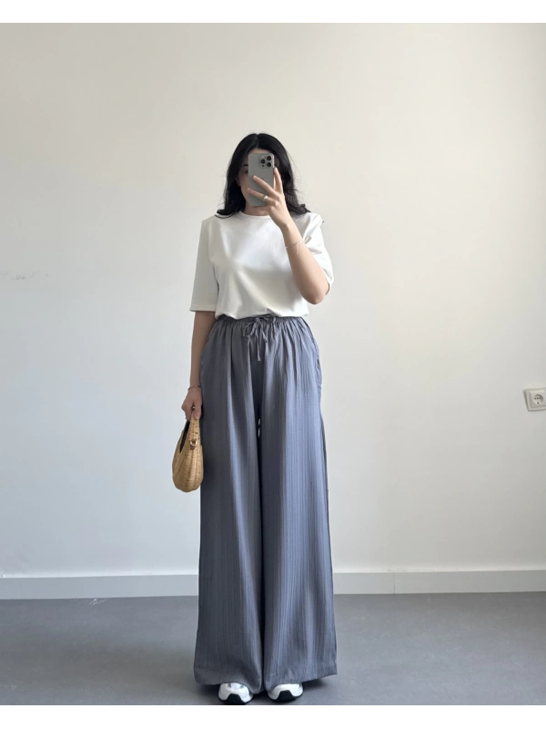 ANTRASİT GOFRE KUMAŞ PANTOLON