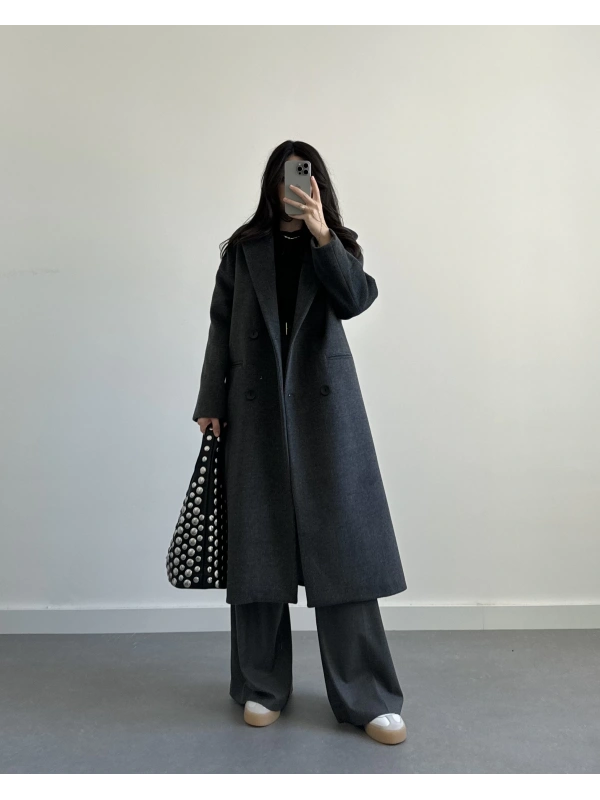 ANTRASİT İTHAL YÜN PREMİUM KALİTE KABAN