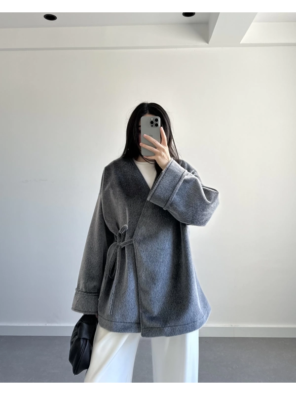 ANTRASİT OVERSİZE KESİM KİMONO CEKET