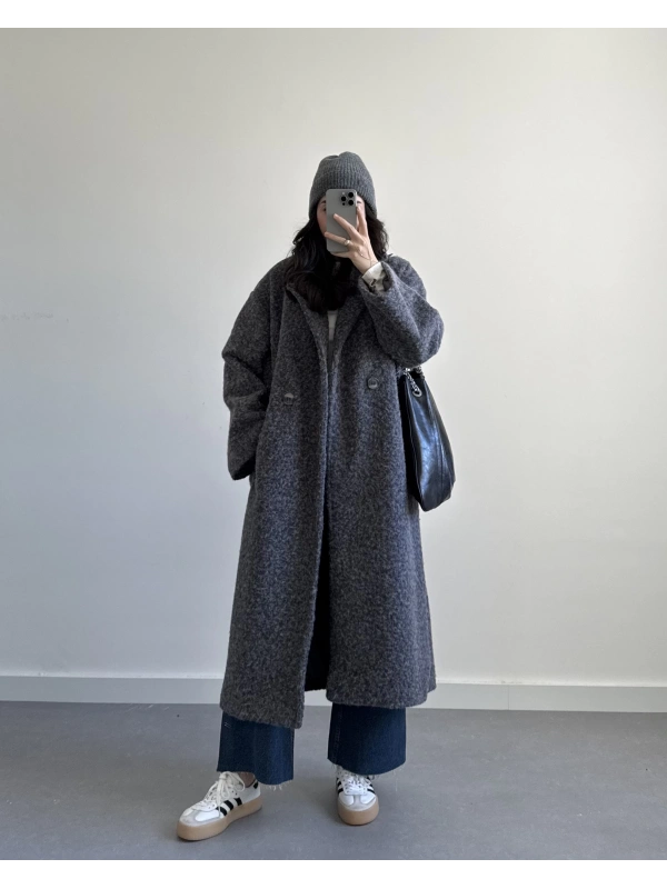 ANTRASİT SAKALLI KIRÇILLI KAŞE KABAN