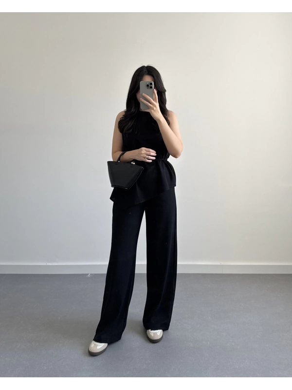 ASİMETRİK KESİM İKİLİ TAKIM SİYAH