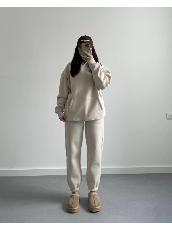 BEJ OVERSİZE EŞOFMAN TAKIMI