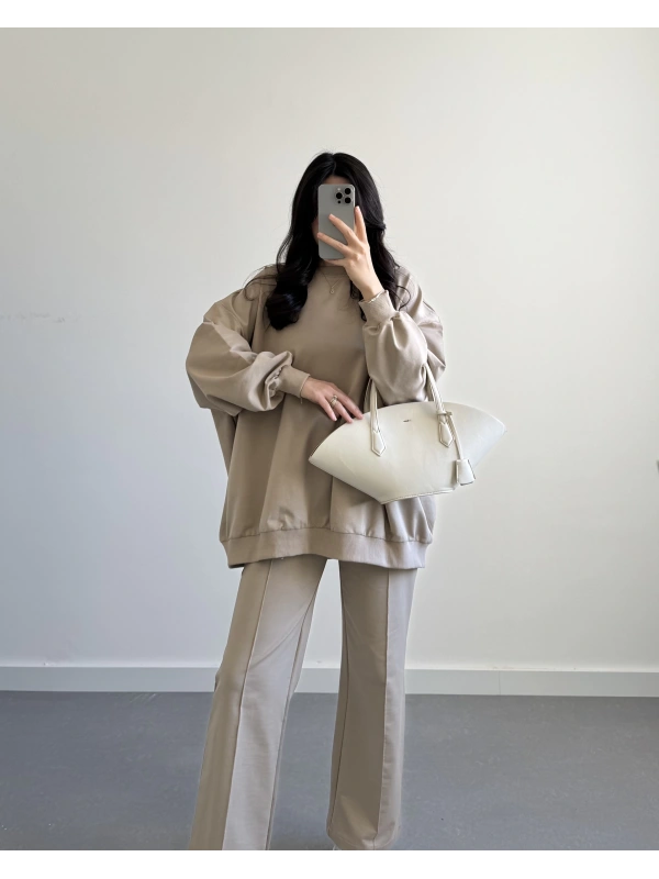 AÇIK VİZON OVERSİZE İKİ İPLİK TAKIM