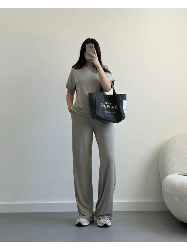 Bej premium modal eşofman takımı