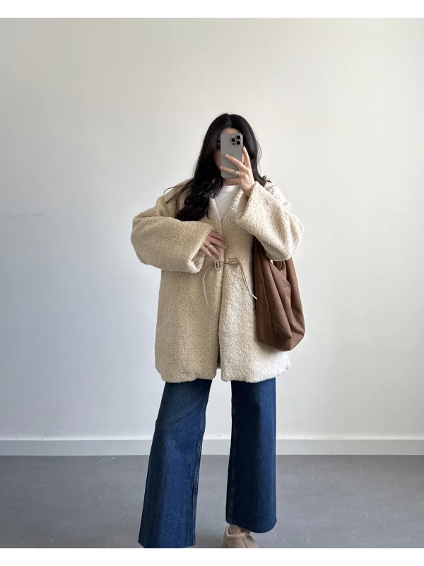 BEJ TEDDY PREMİUM KABAN