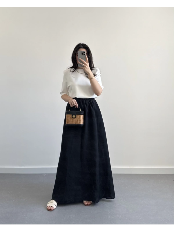 BİSUA LACİVERT TENSEL ETEK