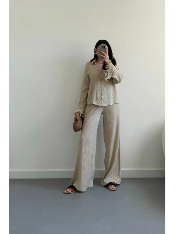 Bohem bej bluz takım