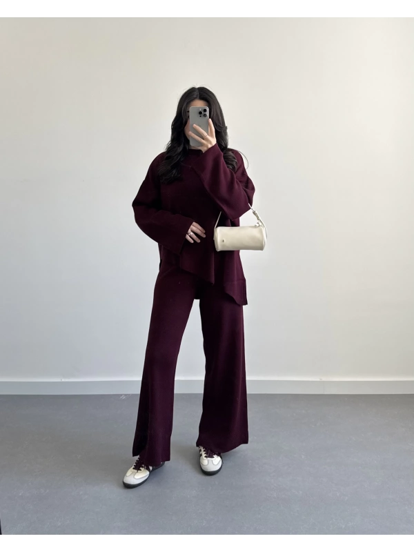 BORDO ASİMETRİK KESİM TRİKO TAKIM