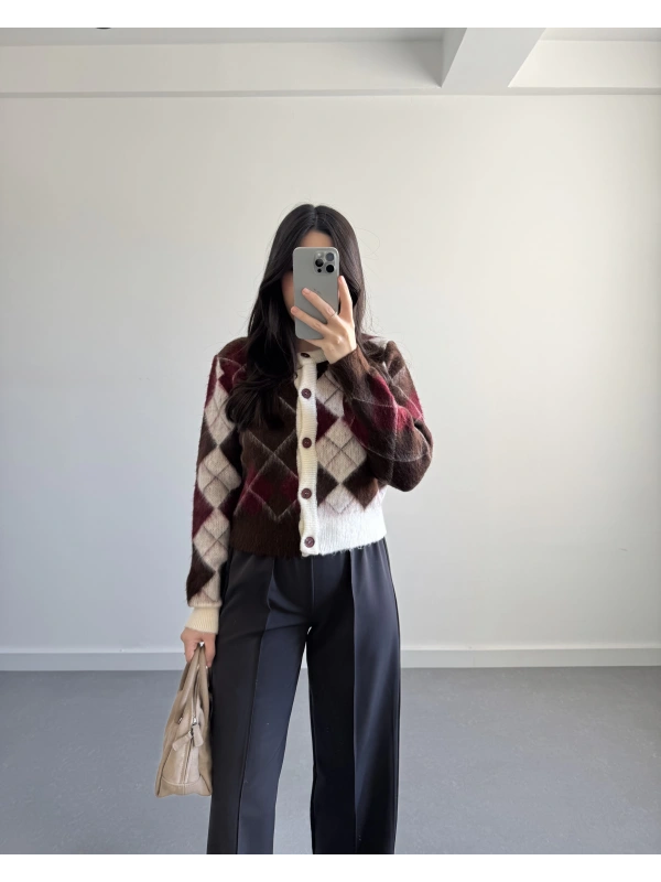 BORDO BAKLAVA DESEN HIRKA