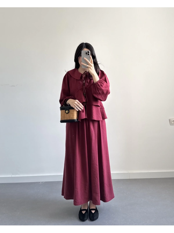 BORDO BEBE YAKA ETEK TAKIM