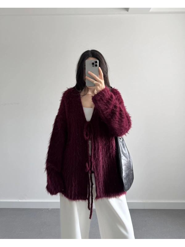 BORDO PİNTEREST YUMUŞAK DOKULU HIRKA