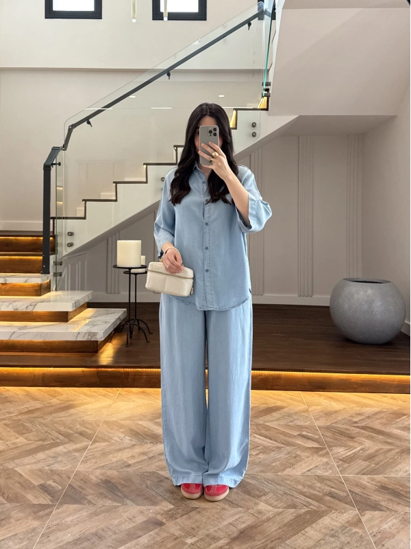 BUZ MAVİ TENCEL TAKIM -260926