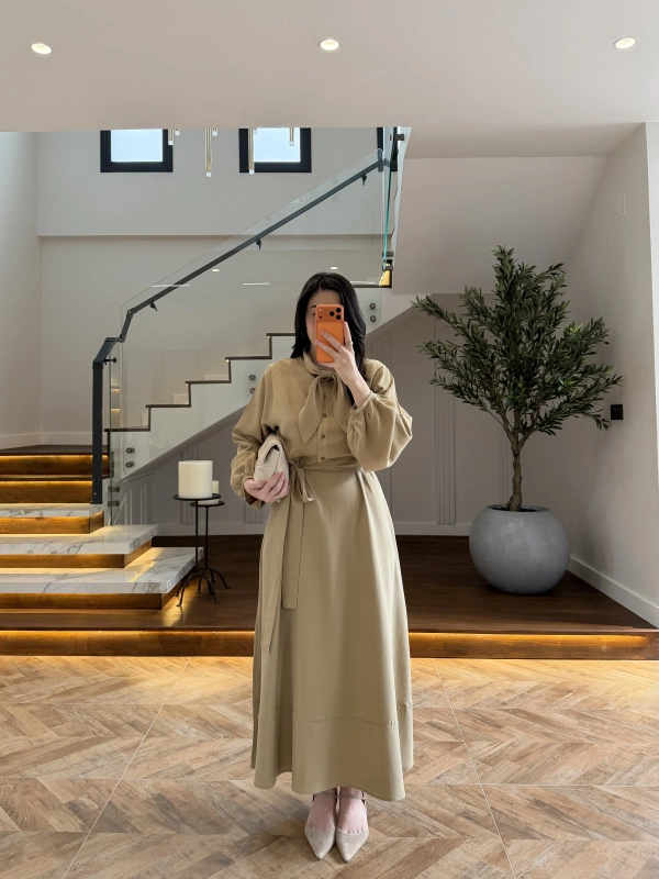 ÇAĞLA FULAR DETAY ELBİSE -2348