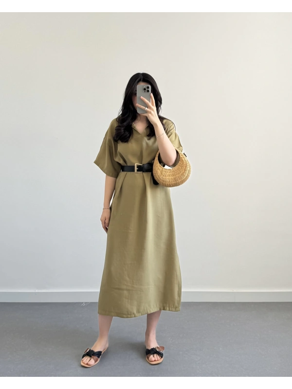 ÇAĞLA KEMERLİ PREMİUM TENSEL ELBİSE