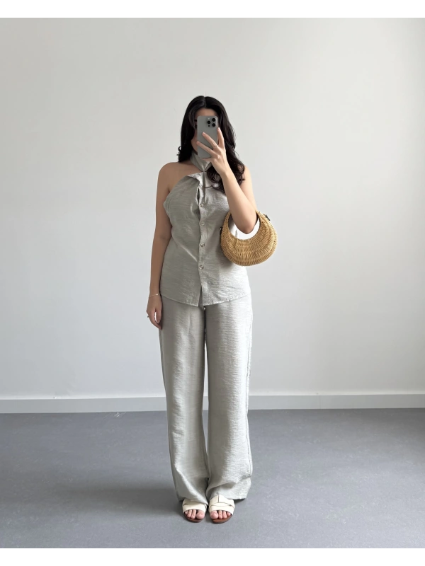 ÇAĞLA SIRT DEKOLTELİ PANTOLON TAKIM