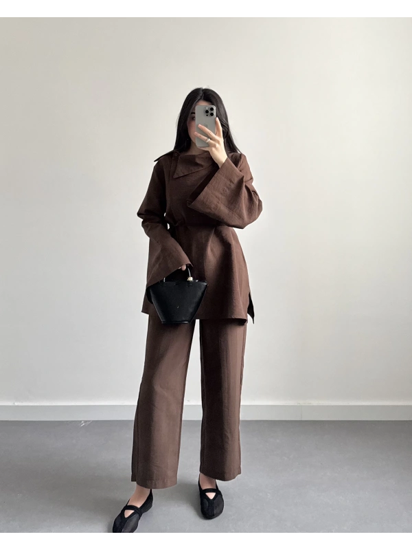 CUPRA KUMAŞ İKİLİ TAKIM KAHVE