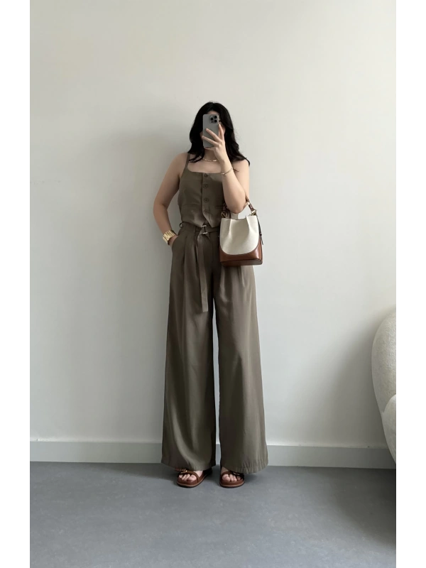 Davis haki tensel maskülen takım