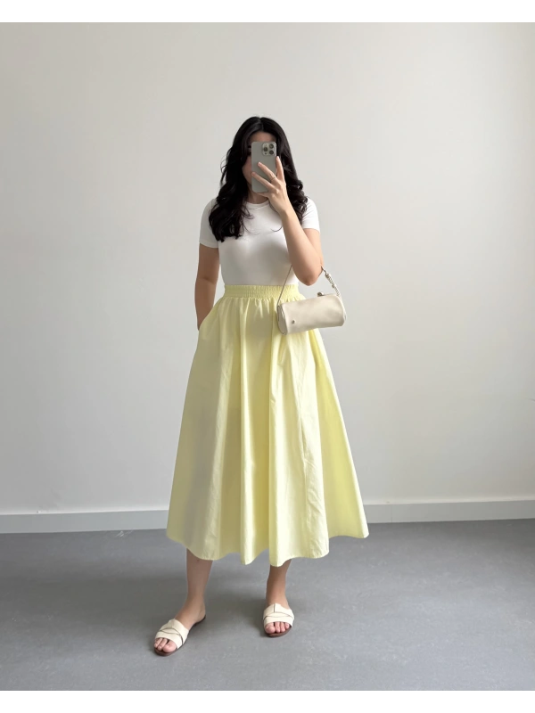 EGANT SARI POPLİN ETEK