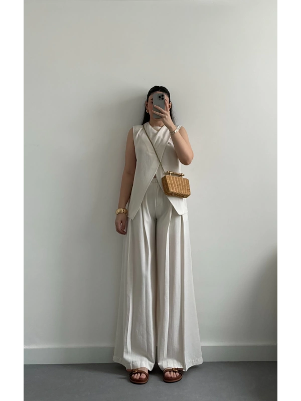 Ekru tasarım keten takım