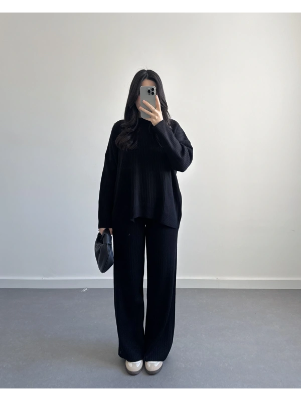 FİTİLLİ SİYAH BASİC TRİKO TAKIM