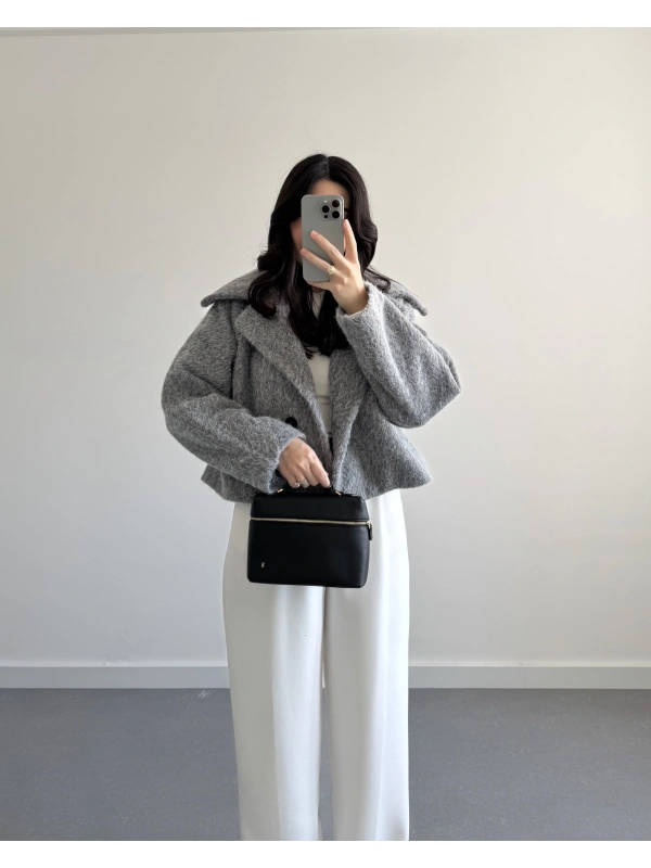 GRİ KAŞE SAKALLI CEKET