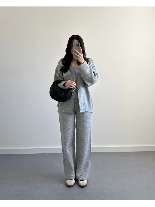 GRİ ÖNÜ BAĞLAMALI PİNTEREST TAKIM