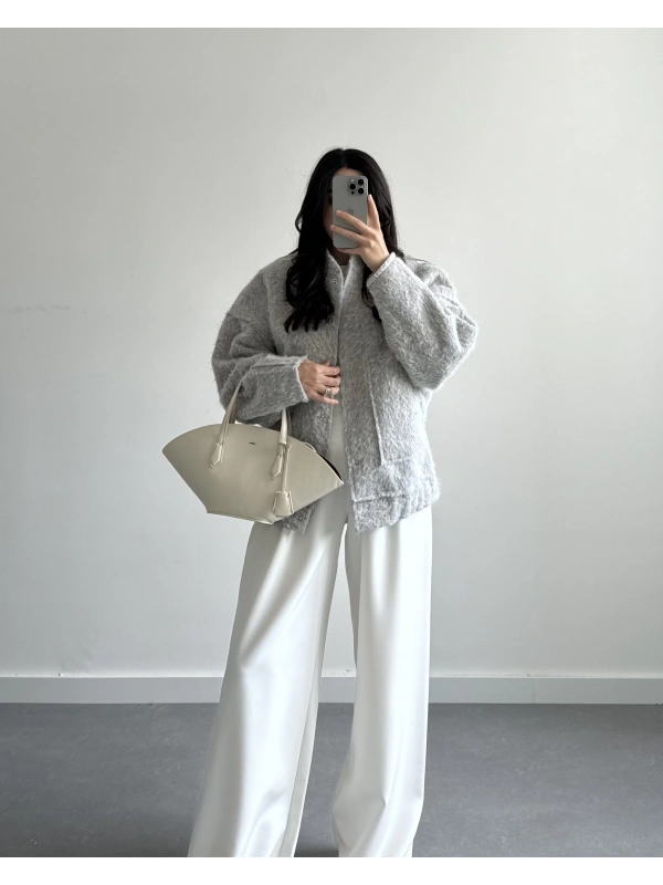 GRİ SAKALLI KAŞE PREMİUM BOMBER CEKET