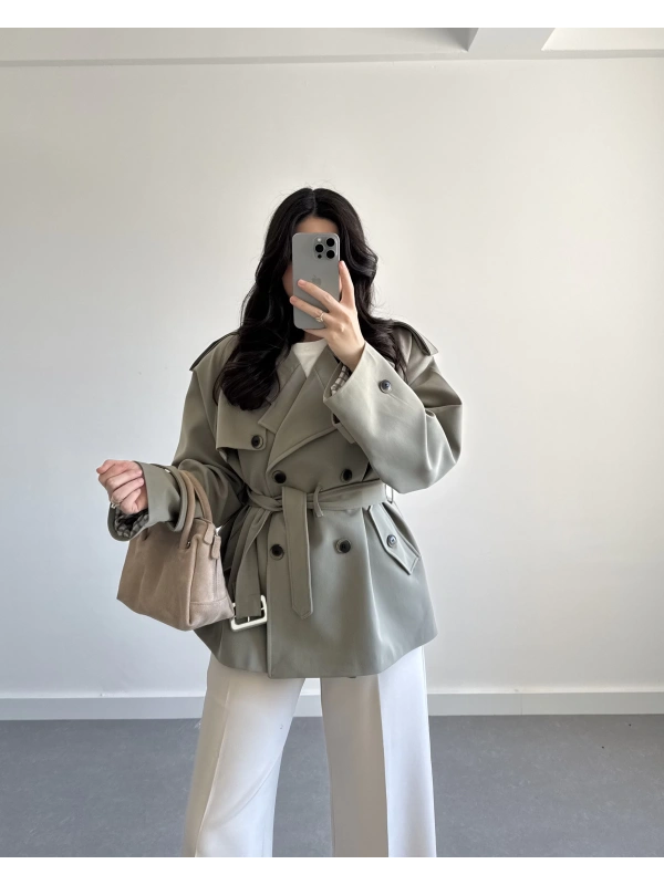 HAKİ KEMERLİ TRENÇKOT