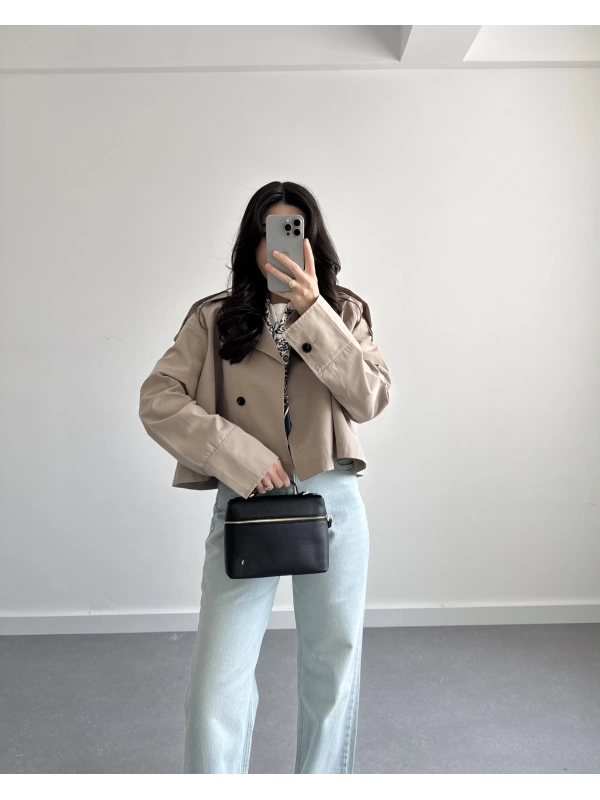 HAKİ KISA VOLANLI TRENÇKOT E7534