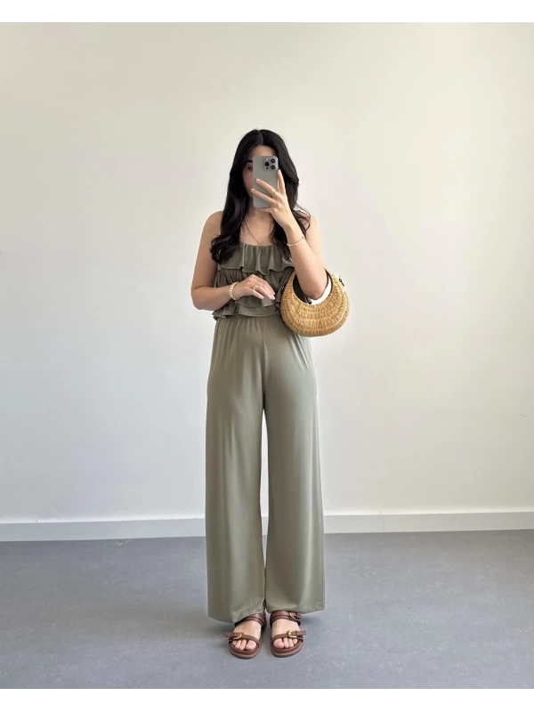 HAKİ MODAL BLUZ PANTOLON TAKIM