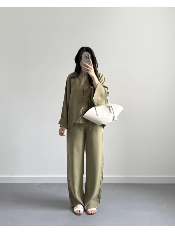 HAKİM YAKA YAĞ YEŞİL MODAL TAKIM