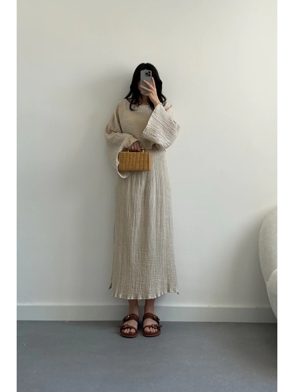 Hanna bej müslin kumaş etek takım